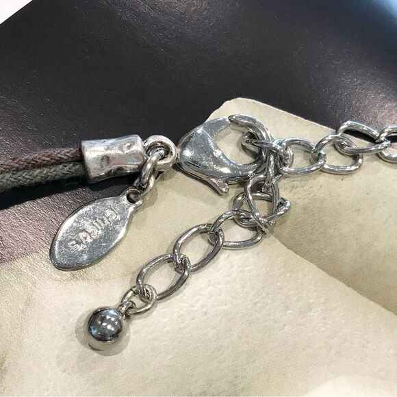 Chico’s Silver Tone Metallic Pendant Statement Tribal Boho Ethnic Cord Necklace - Picture 11 of 11